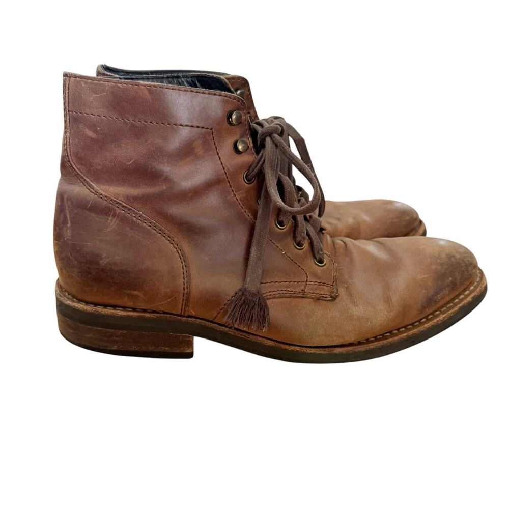 Thursday Boot Co Leather Boots Size US 8.5 Brown Everyday Captain Cap Toe Rugged